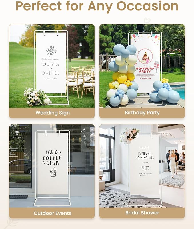 Wedding Welcome Sign Stand, Welcome to our Wedding Sign Holder, Linen Sign Stand - Image 6