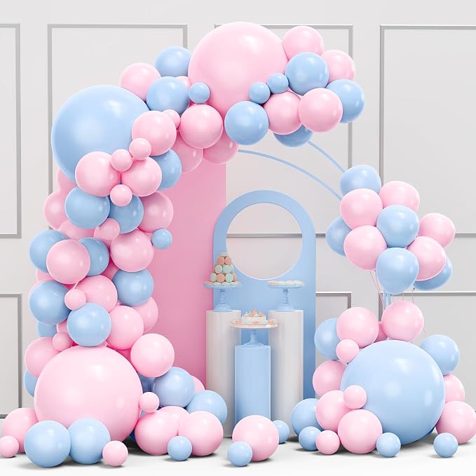 YMSZ Pink and Blue Balloons Garland Arch Kit, by YMSZ