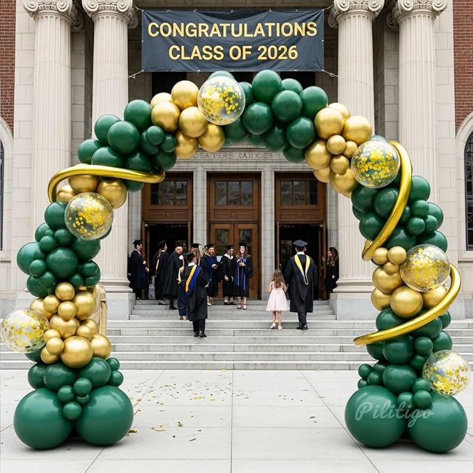 Green and Gold Balloon Arch Kit - Image 4