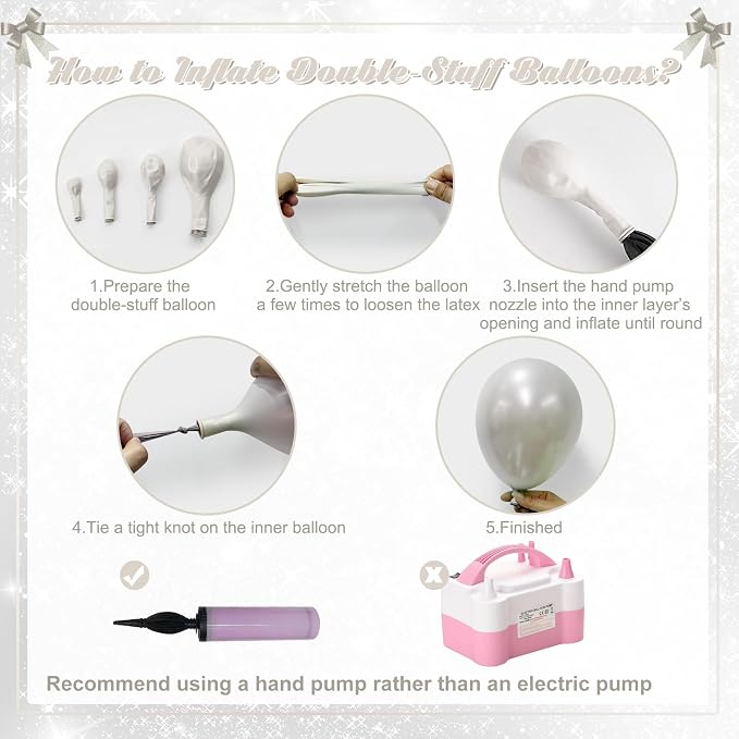 CROSSFINGERS Pearl White Balloon Arch Kit, Double Stuffed White Balloons | - Image 5