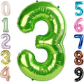 3 Balloon Numbers, 40In Green Balloons by Mluchee