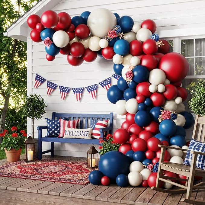 Tesochye Red White and Blue Balloon Arch Kit, Patriotic Balloon Arch Kit | - Image 6