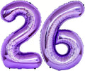Number 26 Purple Balloons 40 Inch Giant Purple Foil 26 Number Helium Balloons by LHOAVWE