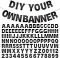 DIY Banner Kit with Letters Bright Black Customizable Birthday Banners by mifengda