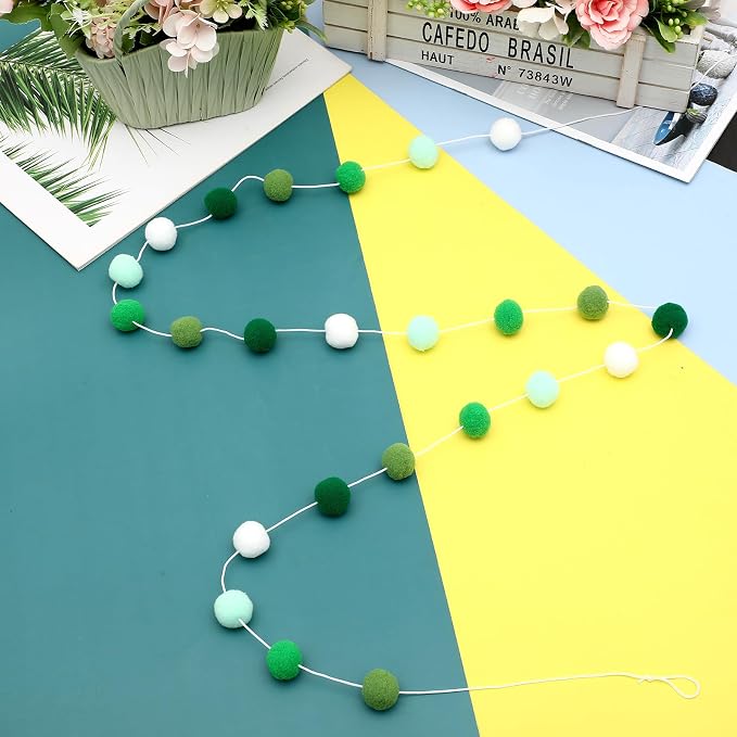 Irenare 9.8 ft Pom Pom Garland for Classroom Felt Rainbow Garland Back to - Image 4