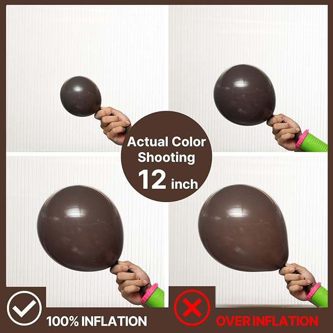 PartyWoo Dark Brown Balloons 100pcs Boho Coffee Neutral Fall Color | 12 Inch - Image 3