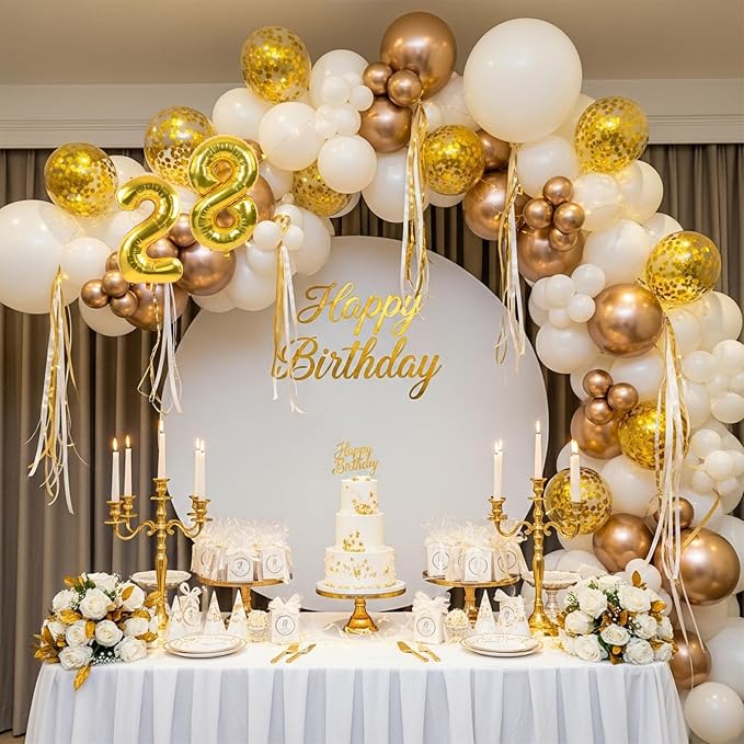 TONIFUL 20 Pcs Number Balloon 2 Set 16 Inch Gold 0-9 Numbers Balloons | Small - Image 3