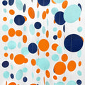 46 Ft Navy Blue Orange and Teal Circle Dots Garland Royal Blue Orange Aqua by pinkblume