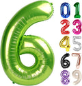 6 Balloon - Light Green Birthday Number Balloons, 40 Inch Party Decorations | by ALPHADELTAPI