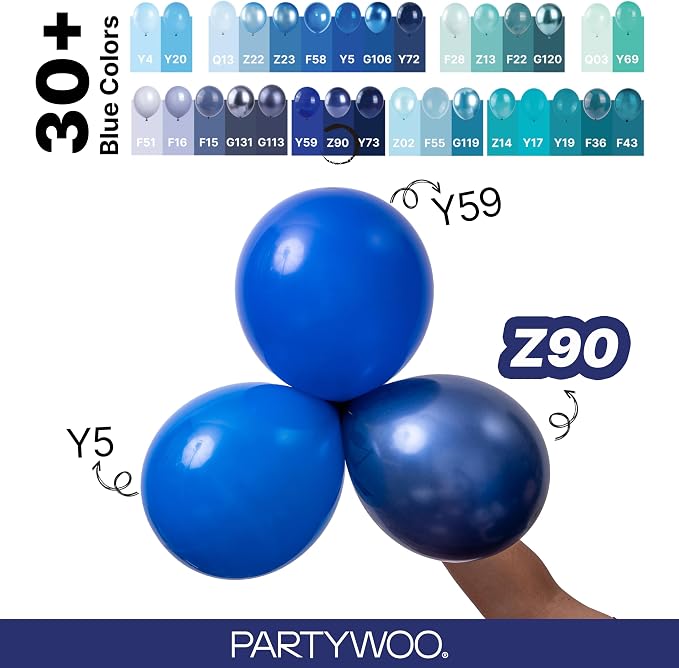 PartyWoo Navy Blue Balloons 145pcs Dark Blue Color Different Sizes | 18 12 10 5 - Image 4