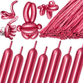 260 Metallic Red Long Balloons for Balloon Garland Thickening Skinny Latex by Kawkalsh