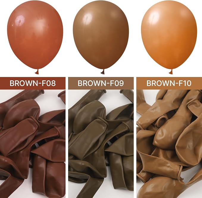 PartyWoo Brown Balloons 101pcs Boho Neutral Coffee Tan Fall Color | Balloons - Image 5