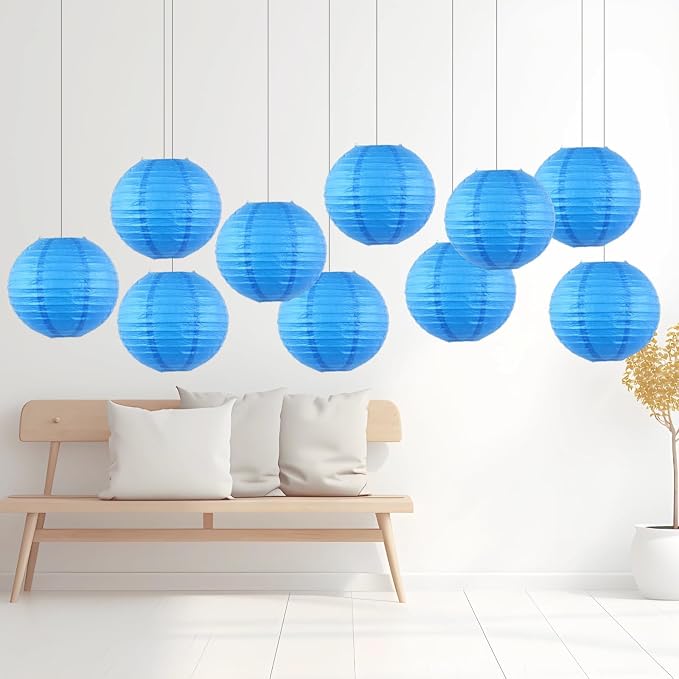 Blue Chinese Paper Lanterns - Image 2