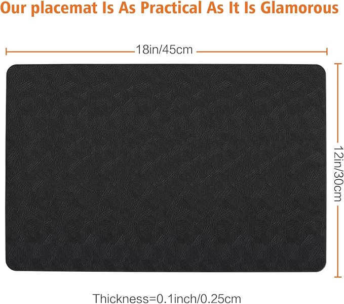 Vinyl Placemats Set of 12 Heat Resistant Easy Clean Non-Slip Place Mats - Image 6