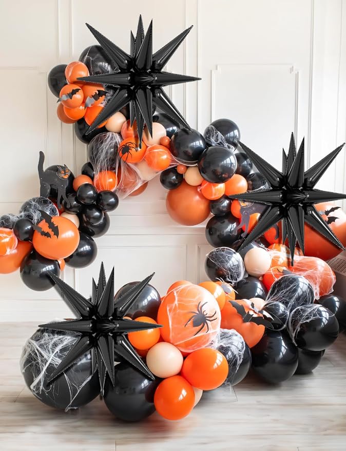 Black Star Balloons, Large Spike Balloons | 22 Inch Star Balloons, One-Piece - Image 5