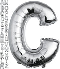 40 inch Silver Letter C Balloon, Big Size Alphabet Foil Mylar Helium Balloons by VHUWE