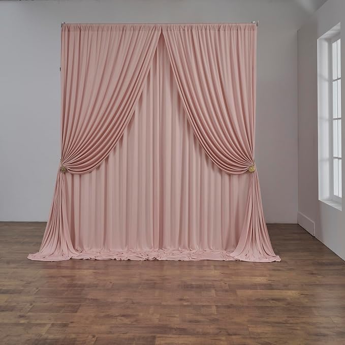 10 ft x 20 ft Dusty Pink Backdrop Curtains - Image 3