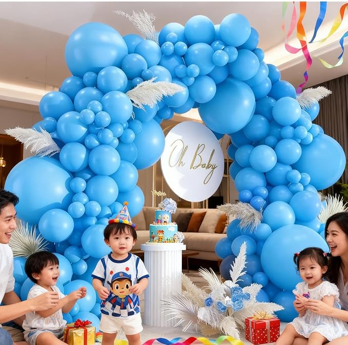 412pcs Light Blue Balloons Different Sizes 18 12 10 5 Inch, baby blue balloon - Image 6