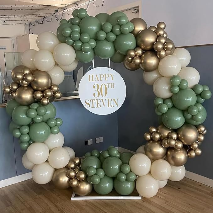 Sage Green Gold Balloons - Image 7