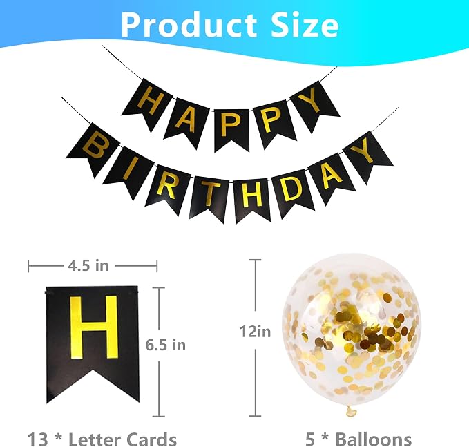 Happy Birthday Banner Sign Bunting Hanging Decorations - Image 6