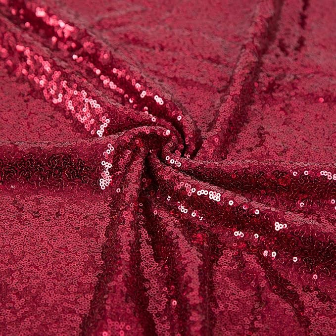JYFLZQ Burgundy Sequin Backdrop Curtains 8ft x 8ft 1 Panel Glitter Photo Booth - Image 5