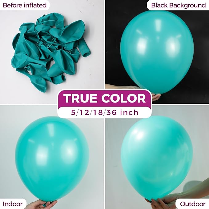 Bezente Teal Balloons 18 Inch 30 Pack Latex Large Thick | Teal Balloons Big - Image 2