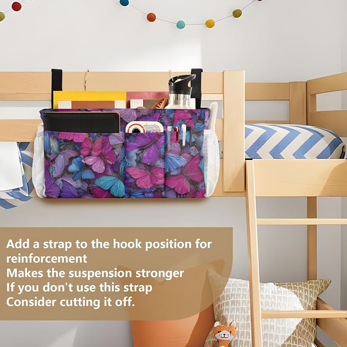 Bedside Caddy Metal Frame Hanging Organizer Bunk Bed Dorm Accessories Hook And - Image 6