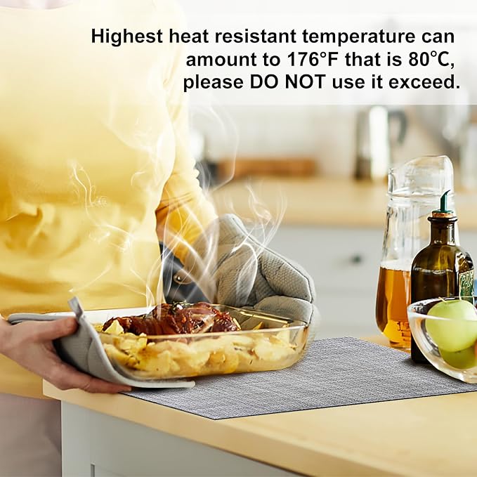 Aofmee Placemats, Placemats Set of 6, Heat Resistant Place Mats, Washable PVC - Image 3