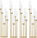 5 Arm Candelabra with Acrylic Lampshade Set of 4 Gold Candelabra by WeddingPartyDecoration