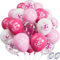 SUWEN Pink 5th Number Printed Balloons 38PCS 12 Inch | 1-9 Latex Balloons Happy by SUWEN