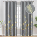 Foil Print Gold Palm Tree Curtains Blackout Curtains 96 Length Energy Saving by ESTELARTEXTILER