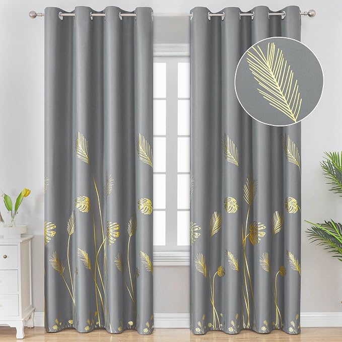 Room Darkening Grey Blackout Curtains by ESTELARTEXTILER