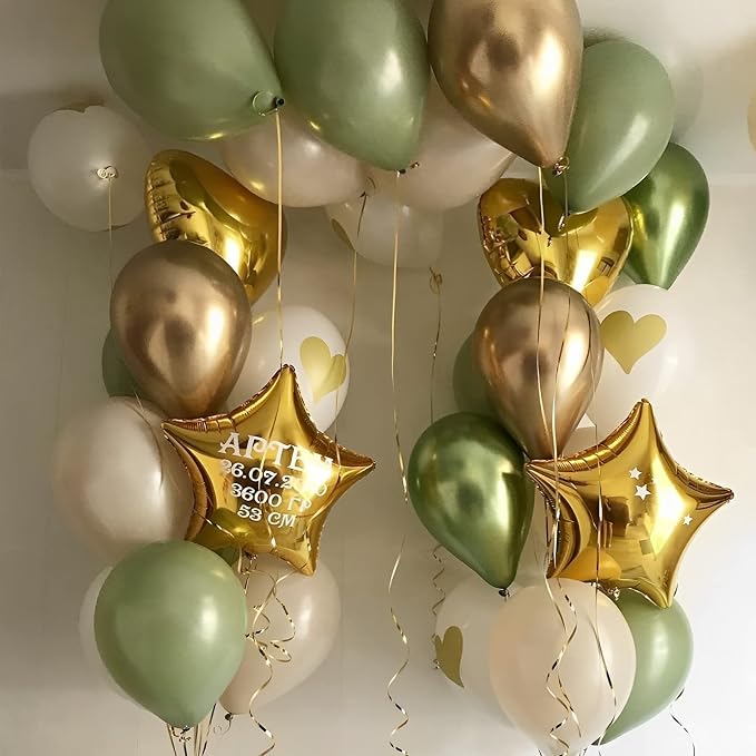 Voircoloria 105pcs Sage Green Olive Green Party Latex Balloons, 12inch | - Image 5