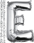 40 inch Silver Letter E Balloon, Big Size Alphabet Foil Mylar Helium Balloons by VHUWE