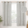YoungsTex Light Grey Linen Curtains 45 Inch Length by YoungsTex