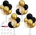 TONIFUL 4 Set Black Gold Balloon Stand Balloon Centerpieces by TONIFUL