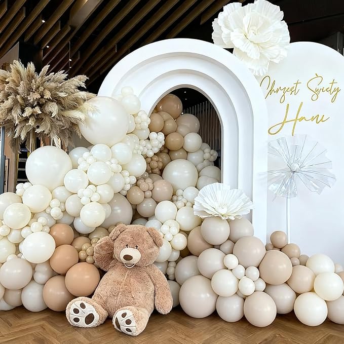 100pcs 5inch Small Sand White Balloons | 5” Mini Ivory & Cream Party Balloons - Image 5