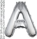 40 inch Silver Letter A Balloon, Big Size Alphabet Foil Mylar Helium Balloons by VHUWE
