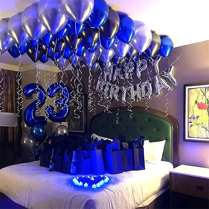 Navy Blue Number 3 Balloon, 40In Large Dark Blue Foil Number Balloons Set 0-9 - Image 6