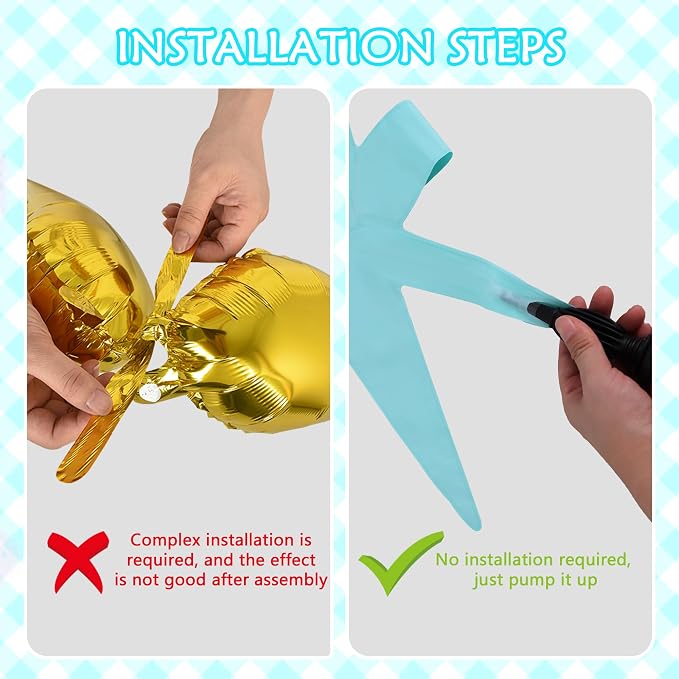 TONIFUL 4 Pcs Star Balloons Pastel Blue Foil Explosion Party Decoration | 22 - Image 3