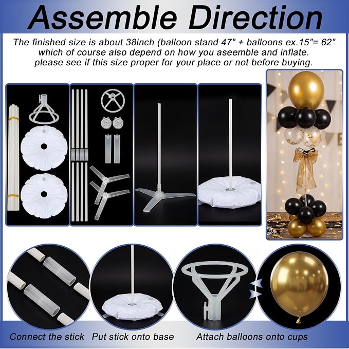 Hollowfly 2 Sets Retirement Party Decorations Navy Blue and Silver Balloon - Image 4