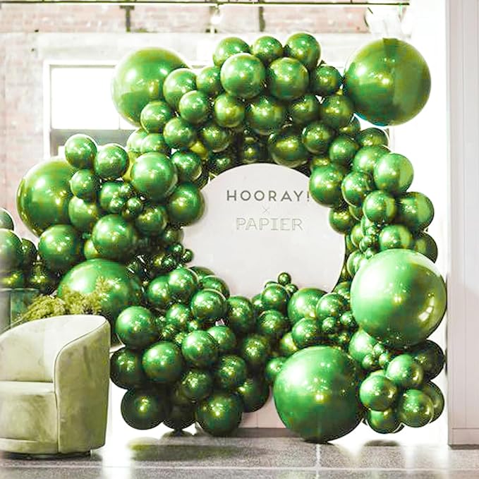 PartyWoo Metallic Green Balloons 85pcs Different Sizes of 18 12 10 5 Inch | - Image 5