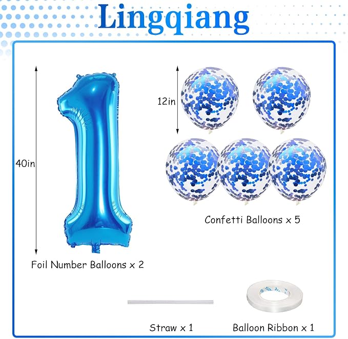 17th Birthday Blue Foil Number 17 Balloons - Image 2