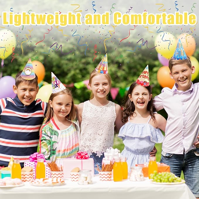 CANREVEL 12 PCS Party Hats for Adults and Kids, Party Headwear | Birthday - Image 2