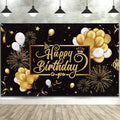 Blulu Happy Birthday Backdrop Banner Sign Poster Large Fabric Glitter Balloon by Blulu