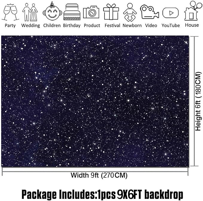 9X6FT Night Sky Star Universe Space Starry Photography Backdrops Kids Boy or - Image 5