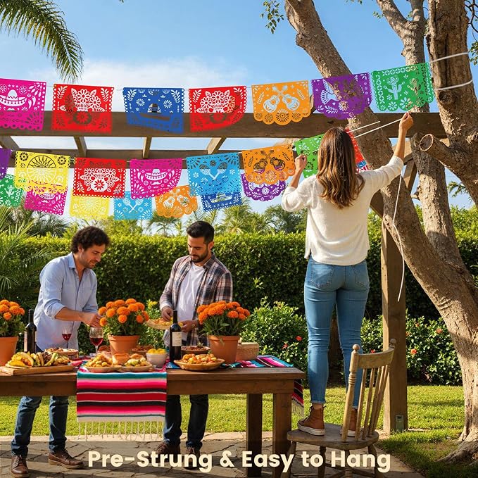DOMESTAR 3 Packs 54 FT Mexican Party Decorations, Fiesta Party Banners | Papel - Image 5