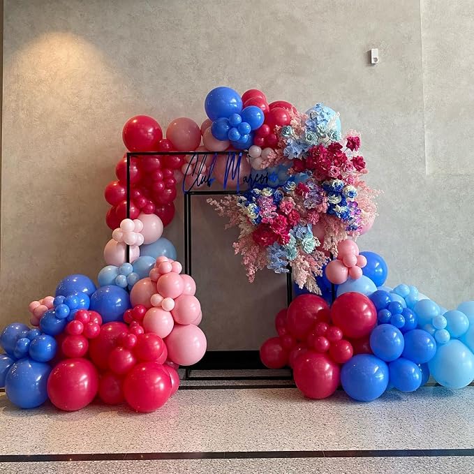 Double Stuffed Red Balloons Different Size 115Pcs 5/10/12/18 Inch Rudy Red - Image 7