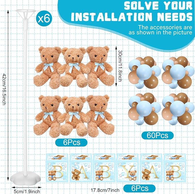 Lenwen 6 Sets Baby Letter Boxes Decorations Table Centerpieces - Image 4