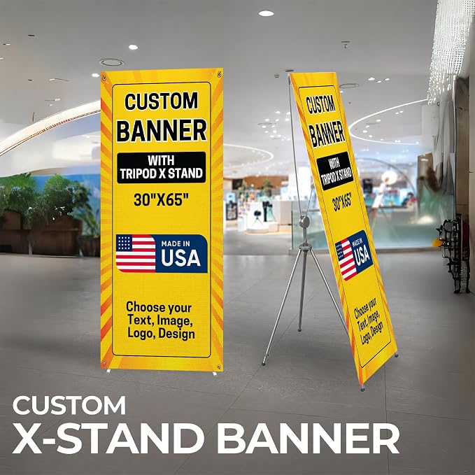 DC Custom X Banner Stand business banners and signs customize made in USA | - Image 2